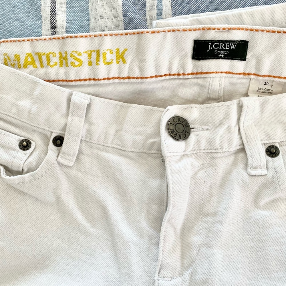 J Crew Matchstick White Jeans